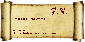 Freisz Martos névjegykártya
